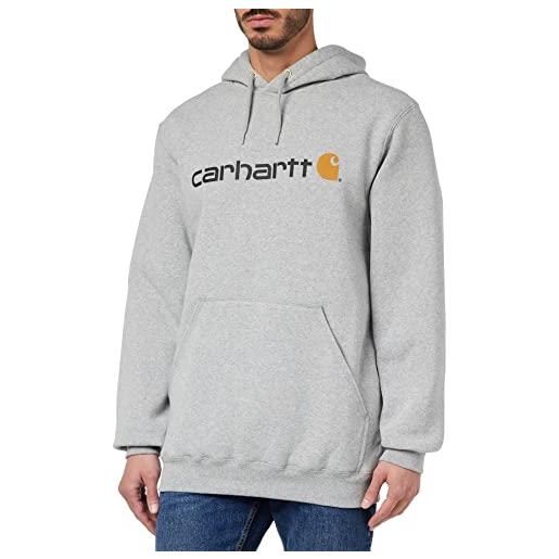Carhartt felpa vestibilità ampia, media pesantezza, con grafica del logo, uomo, grigio (heather), xl