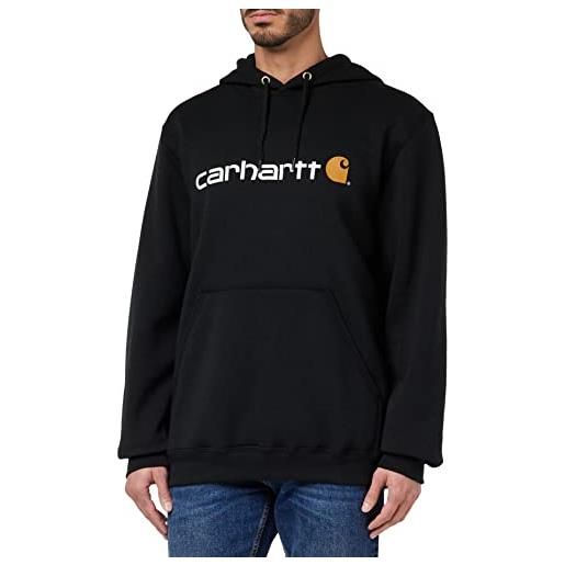 Carhartt felpa vestibilità ampia, media pesantezza, con grafica del logo, uomo, nero, xl