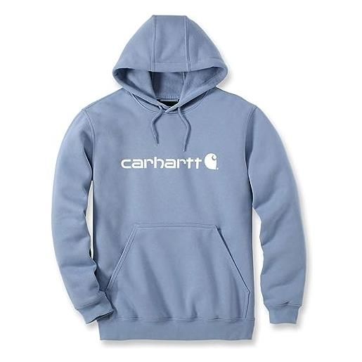 Carhartt felpa vestibilità ampia, media pesantezza, con grafica del logo, uomo, blu (nuovo blu navy), l