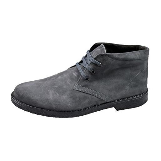 AK collezioni scarpe polacchine uomo grigio pelle camoscio casual invernali man's shoes (43)