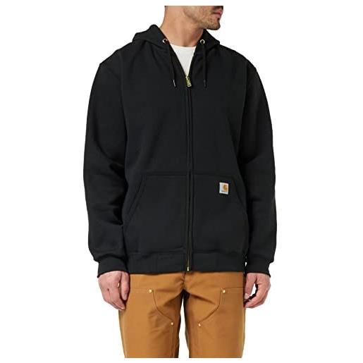 Carhartt felpa vestibilità ampia, media pesantezza, zip a tutta lunghezza, uomo, grigio (heather), s