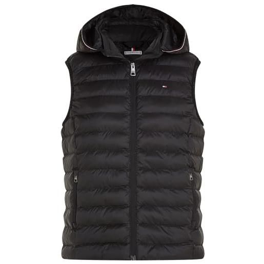 Tommy Hilfiger lw padded global stripe vest ww0ww42051 gilet, nero (black), xxl donna