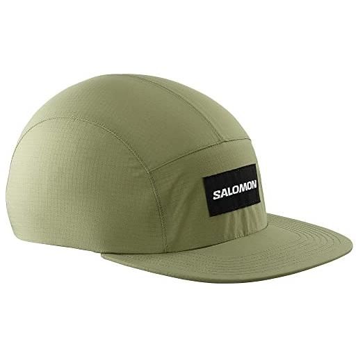 Salomon bonatti, cappellino corsa escursionismo unisex a cinque pannelli impermeabile, protezione impermeabile, comfort leggero, e stile fresco, verde, taglia unica