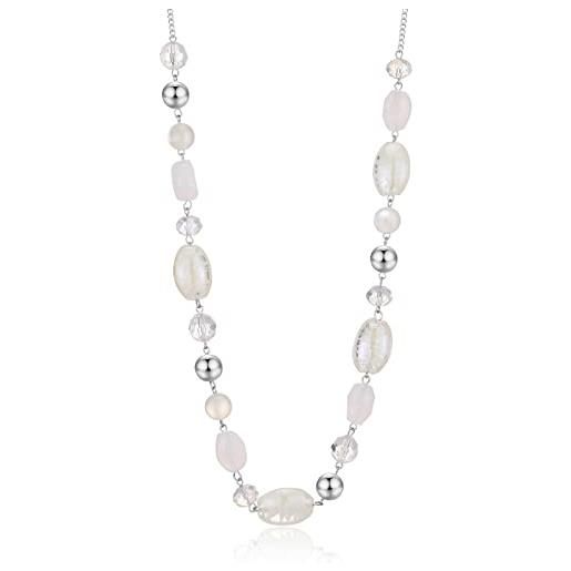 FULU AUTUMN collana lunga di perle in pietra per le donne collana a catena in argento con cristalli di conchiglia gioielli di moda regalo di natale per la mamma, perla cristallo, cristallo