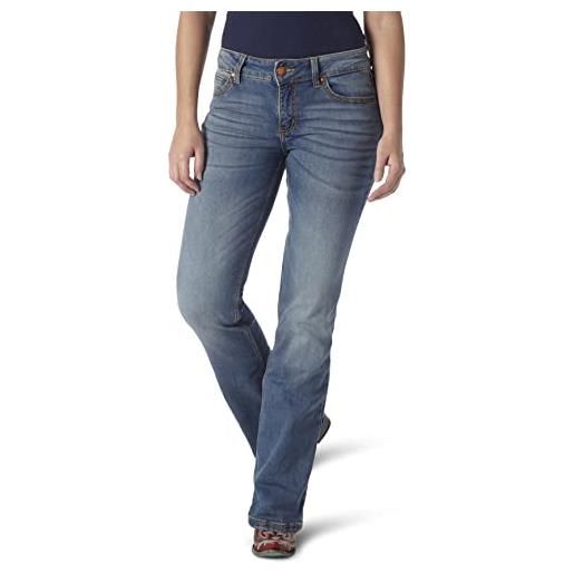 Wrangler jeans in stile rétro a vita media, elasticizzati bootcut - blu - 7w x 34l