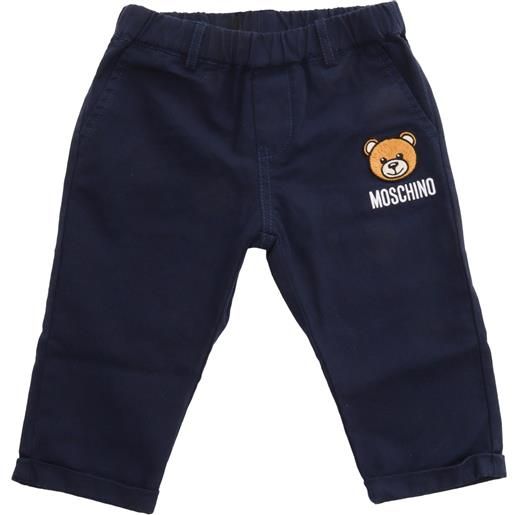 Moschino Kid pantaloni blu con logo