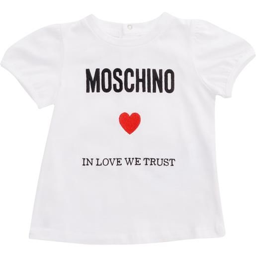 Moschino Kid t-shirt bianca con logo