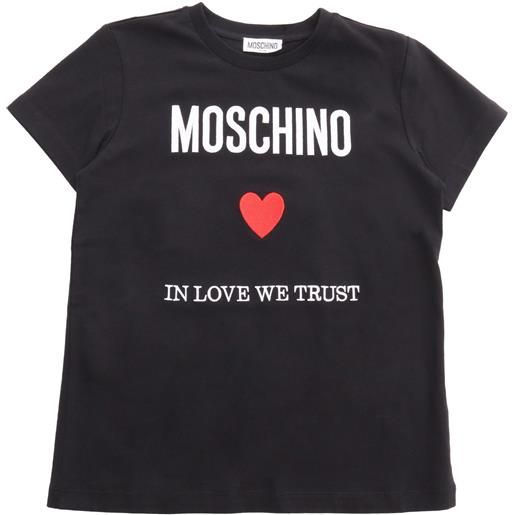 Moschino Kid t-shirt nera con logo