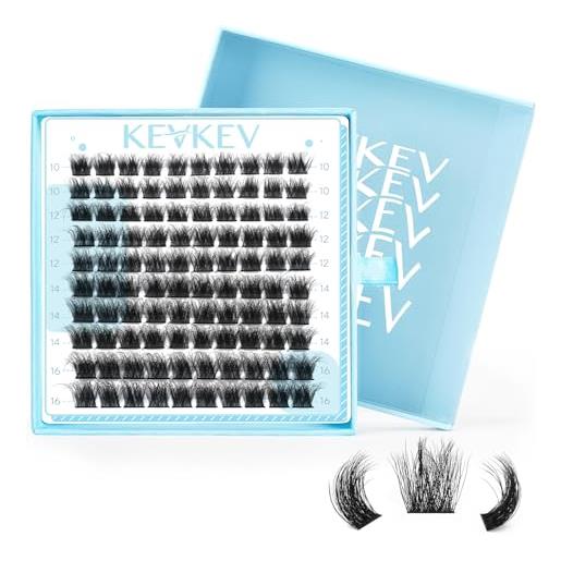 KevKev lash clusters 120 pezzi 3d fluffy eyelash clusters cluster lashes diy cluster eyelash extension individual lashes thin band & soft (sunflower, 10-16mix)
