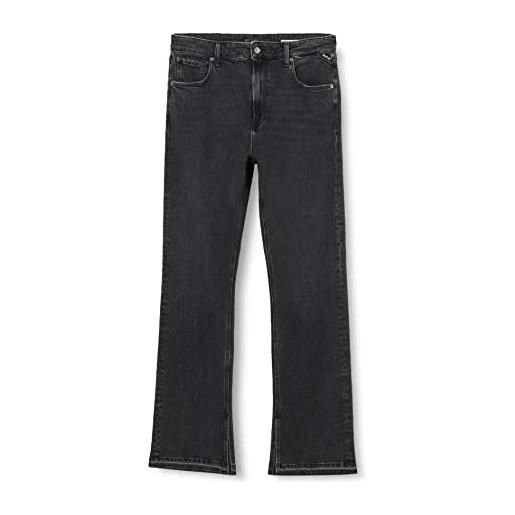 Replay sharljn slim flare jeans, 097 dark grey, 3234 donna