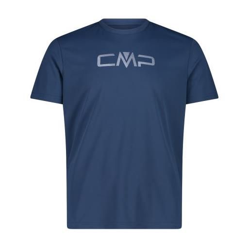 CMP t-shirt girocollo con logo blue. Steel da uomo