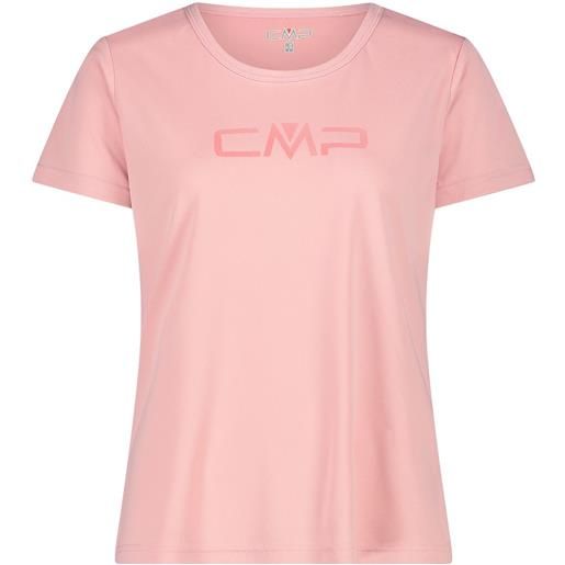 CMP t-shirt girocollo con logo rose da donna