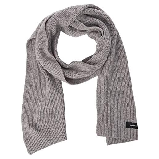 Calvin Klein Jeans calvin klein daddy wool knit scarf 30x180cm k50k507430 sciarpe, grigio (grey fog), os uomo
