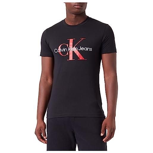 Calvin Klein Jeans core monologo slim tee j30j320935, magliette a maniche corte uomo, nero (ck black), xxs