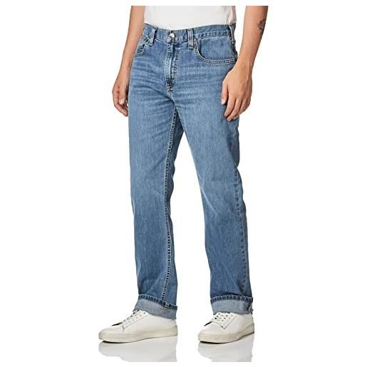 Carhartt jeans con gamba affusolata, cinque tasche, straight fit, elasticità extra rugged flex, uomo, blu (erie), 31w / 34l