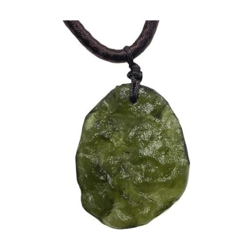 DAXWEV collana moldavite, cristallo meteorite ceco grezzo, collana di cristalli curativi tektite irregolare, verde