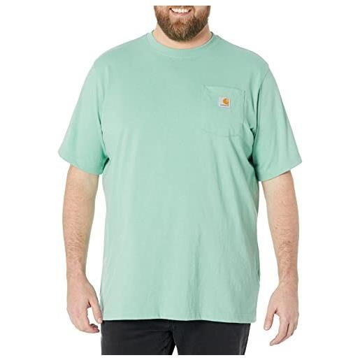 Carhartt t-shirt pesante k87 con taschino, vestibilità comoda, manica corta, uomo, nero (black), m