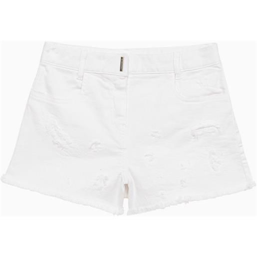 Givenchy short bianco in cotone con usure