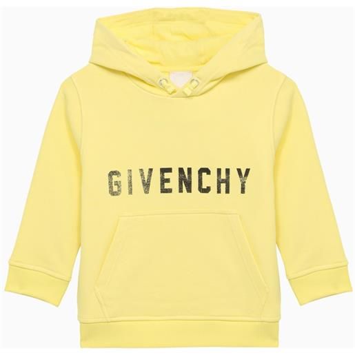 Givenchy felpa con cappuccio gialla in cotone con logo