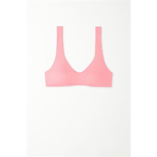 Tezenis bikini bra top imbottitura estraibile microfibra riciclata costine donna rosa