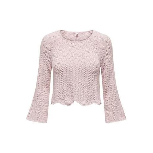 Only onlnola life knt noos-maglione a 3/4, rosa caramella, m donna