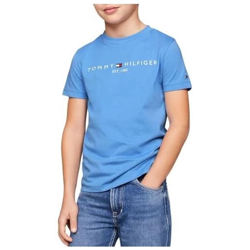 Tommy Hilfiger u essential tee s/s ks0ks00397 magliette a maniche corte, blu (blue spell), 12 anni unisex-bambini e ragazzi