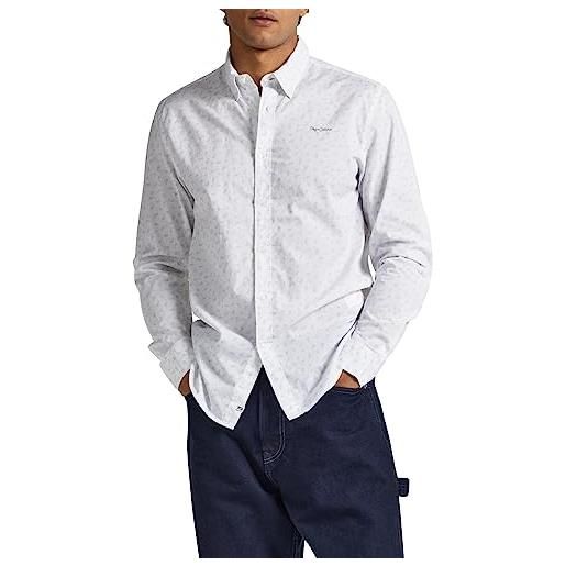 Pepe Jeans cuxton, camicia uomo, bianco (white), xxl