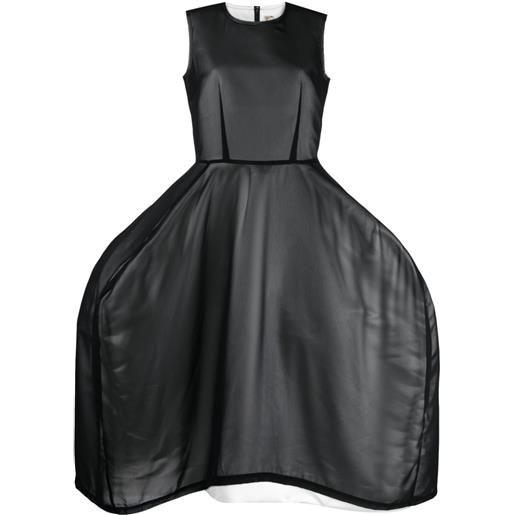 Comme Des Garçons voluminous-skirt sheer-overlay dress - nero