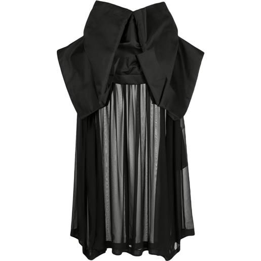 Comme Des Garçons folded-detailing sheer-underlayer dress - nero