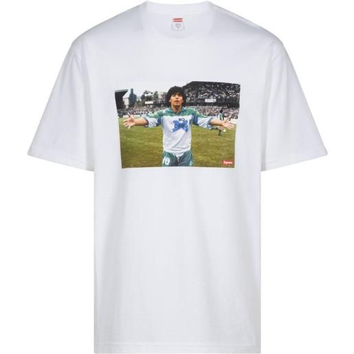 Supreme t-shirt maradona con stampa - bianco