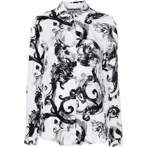 Versace Jeans Couture camicia watercolour baroque - bianco