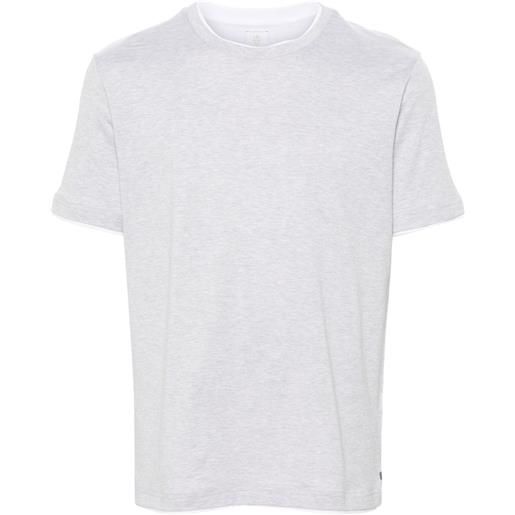 Eleventy t-shirt con design a strati - grigio