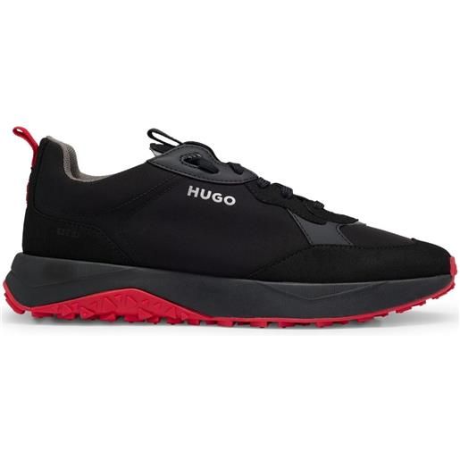 HUGO sneakers con ricamo - nero