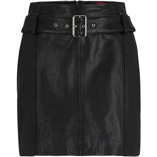 HUGO minigonna con cintura - nero