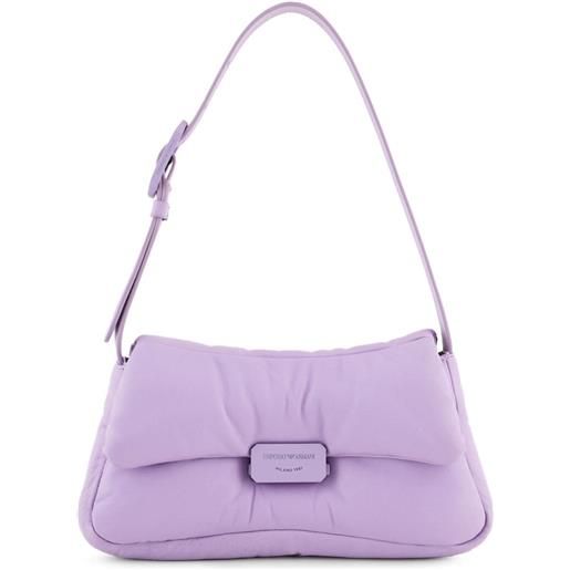 Emporio Armani borsa a spalla con placca logo - viola