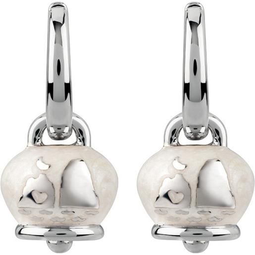Chantecler Capri orecchini Chantecler Capri con campanella micro con faraglioni in argento e smalto bianco perlato