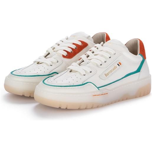 BARRACUDA | sneakers earving bianco azzurro arancione