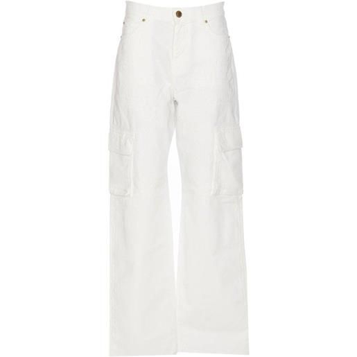 Pinko jeans in denim bianco caty con cerniera e