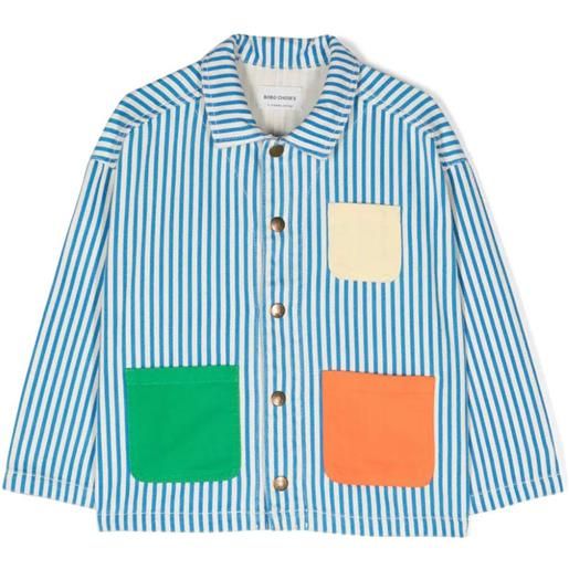 BOBO CHOSES striped color block denim jacket