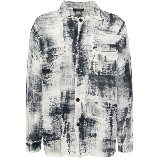 AVANT TOI brushed effect net fabric shirt with pockets