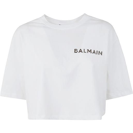 Balmain laminated cropped t-shirt