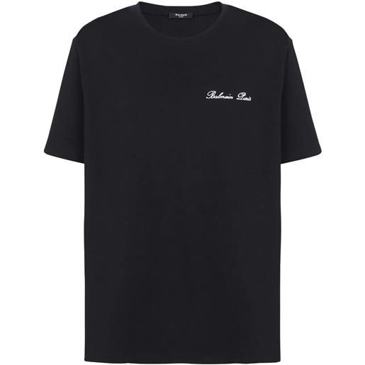 Balmain signature embroidery t-shirt bulky fit