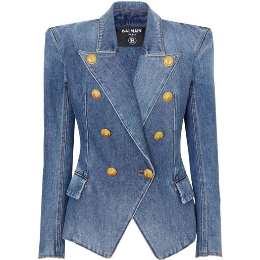 BALMAIN 8 btn medium blue denim jacket