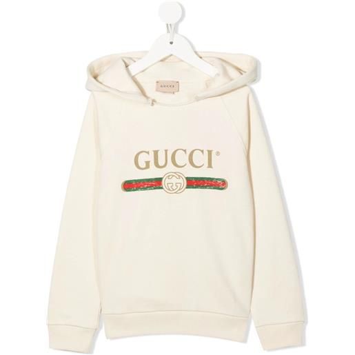 GUCCI KIDS sweatshirt with hood felted cotton jersey