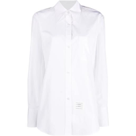 THOM BROWNE exaggerated easy fit point collar shirt in poplin