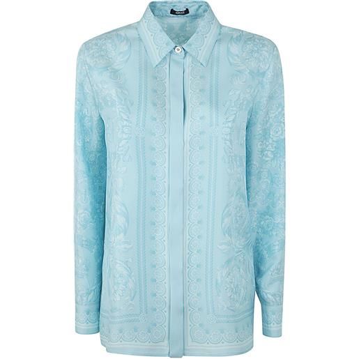 VERSACE formal shirt silk twill fabric baroque print 92