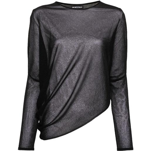 EMPORIO ARMANI long sleeves asymmetric sweater