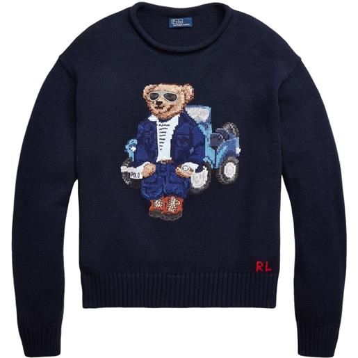 POLO RALPH LAUREN crew neck sweater with teddy and car