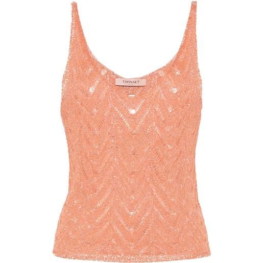 TWINSET lace and lurex tank top