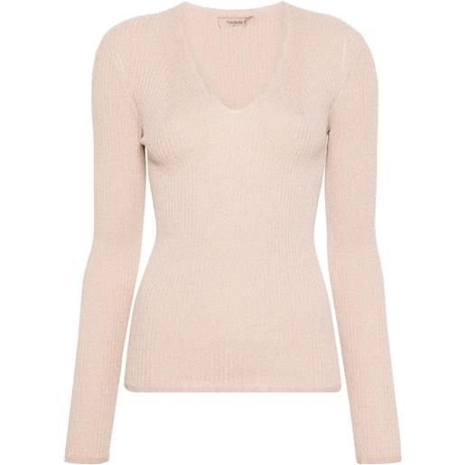TWINSET v neck ribbed sweater
